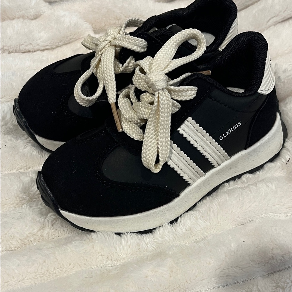 Black and White Kids' Athletic Sneakers